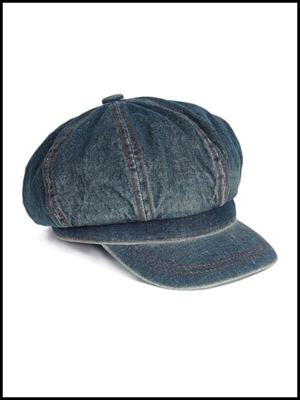 100% Cotton Denim Newsboy Cap Slouchy Cabbie Hat Women